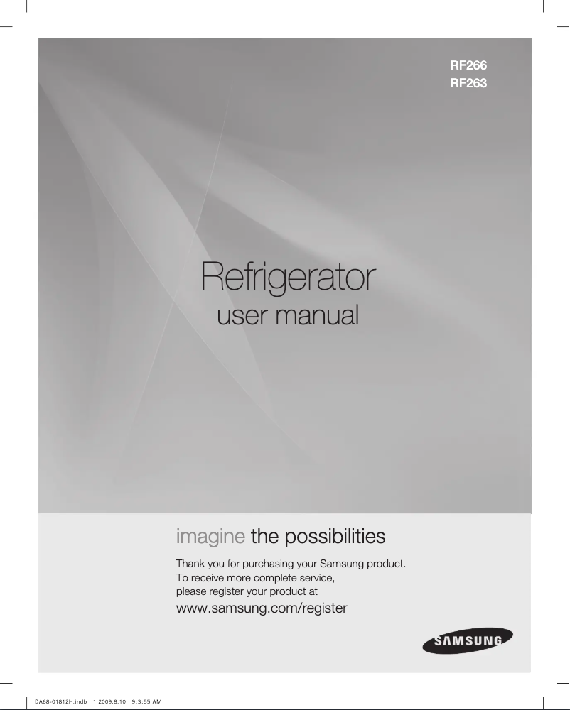 Page n°1 - Manuel utilisateur Samsung RF266AEWP