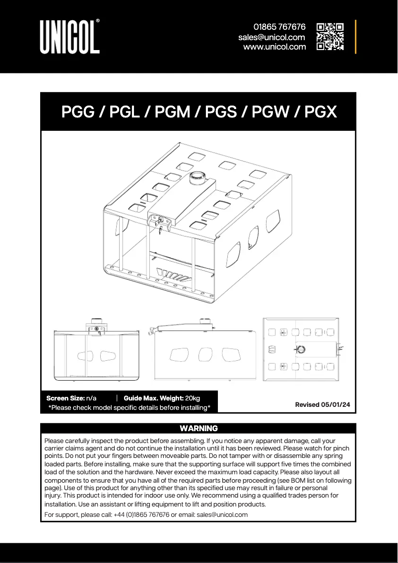 Image de la première page du manuel de l'appareil PGG