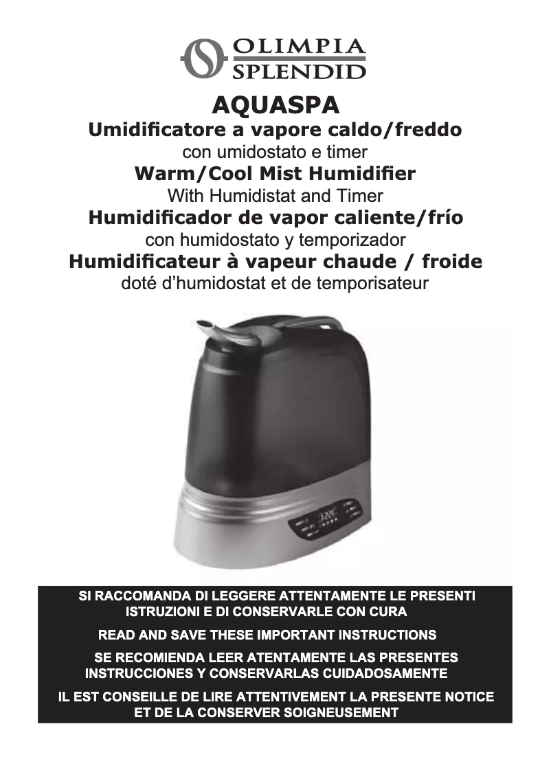 Página 1 del manual Manual de usuario Olimpia Splendid Aquaspa