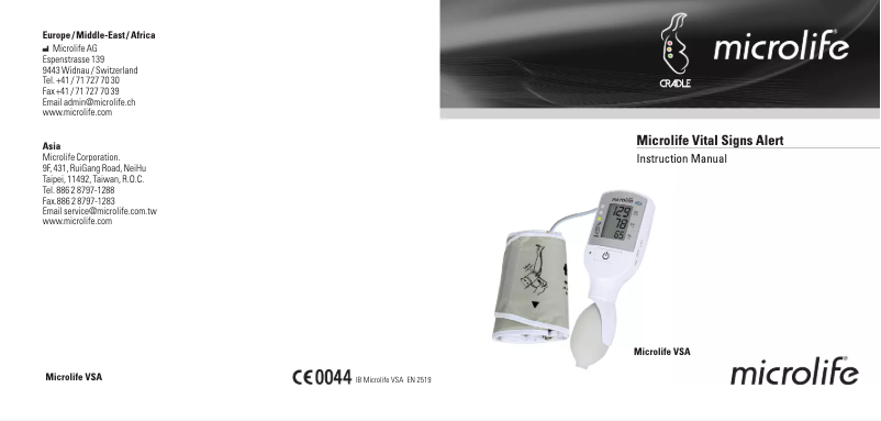 Page 1 de la notice Manuel utilisateur Microlife VSA