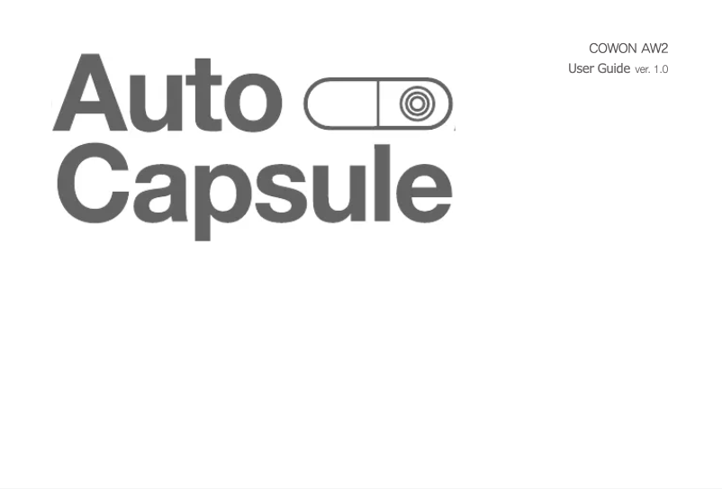 Page n°1 - Manuel utilisateur Cowon AW2 Auto Capsule