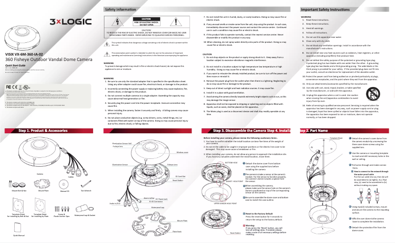 Página 1 del manual Manual de usuario 3xLOGIC VX-6M-360-IA-02