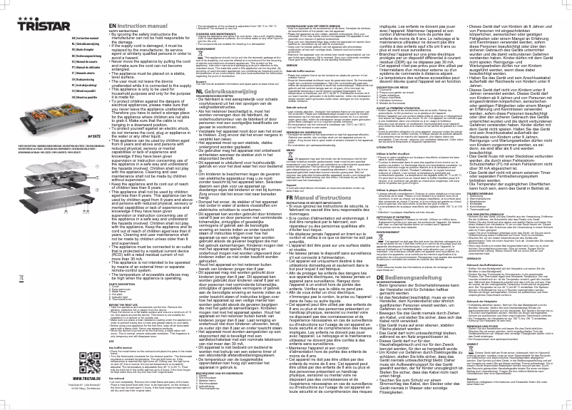 Page 1 de la notice Manuel utilisateur TriStar BP-2672