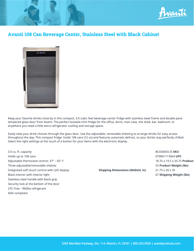 Image de la première page du manuel de l'appareil BCA306SS-IS