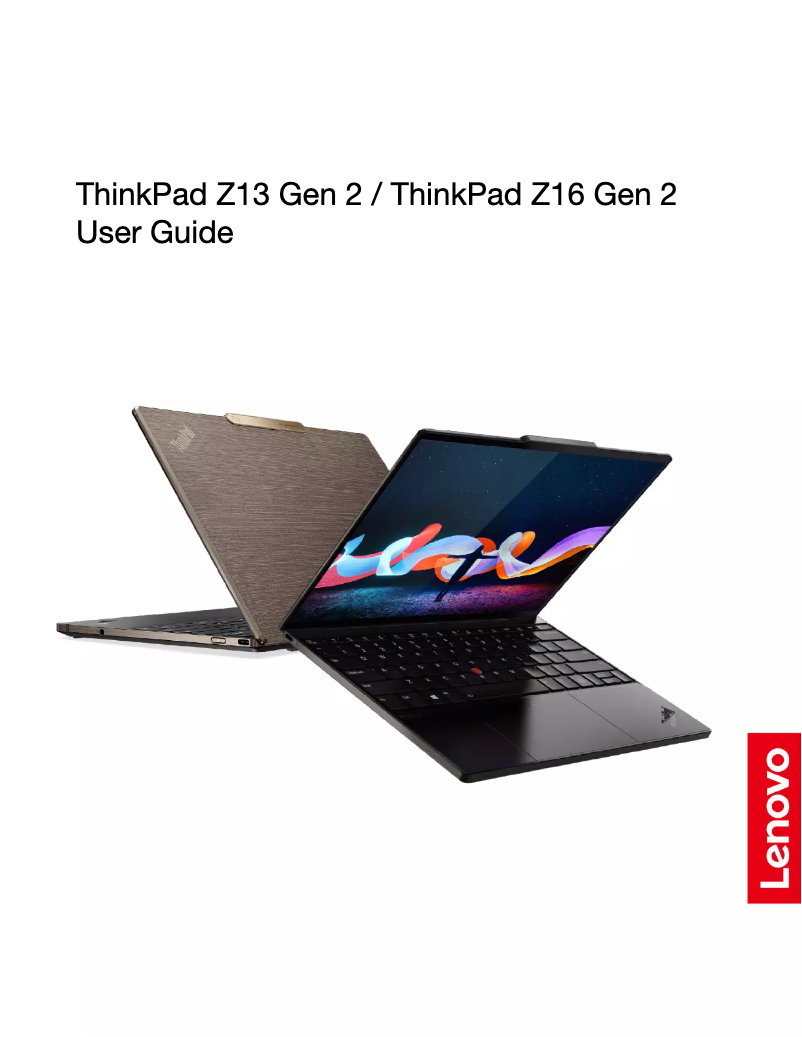 Image de la première page du manuel de l'appareil ThinkPad Z13 Gen 2