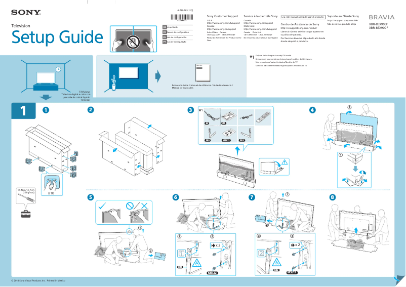 Image de la première page du manuel de l'appareil XBR-85X905F