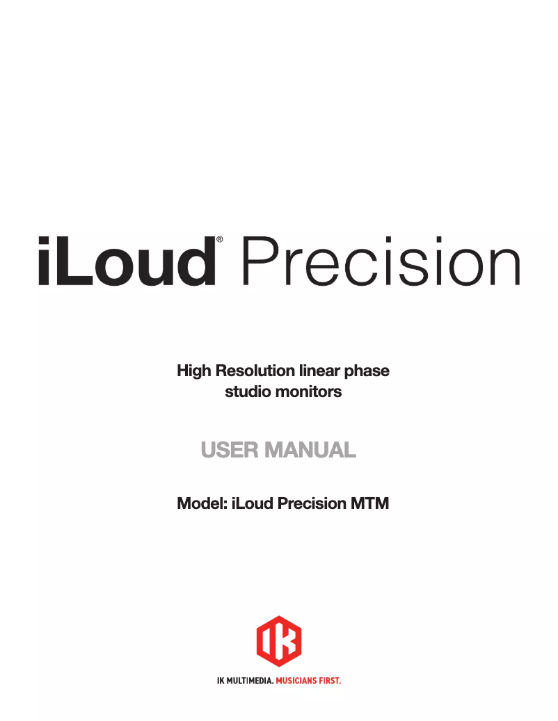 Image de la première page du manuel de l'appareil Iloud Precision MTM
