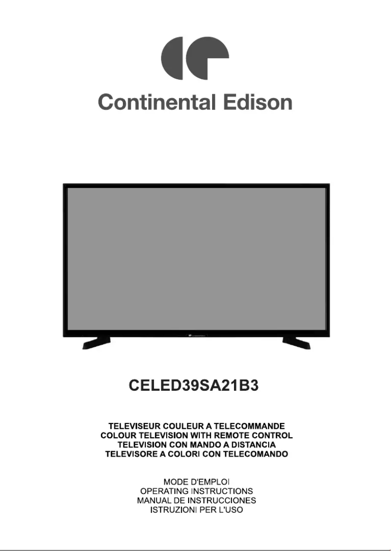 Image de la première page du manuel de l'appareil CELED39SA21B3