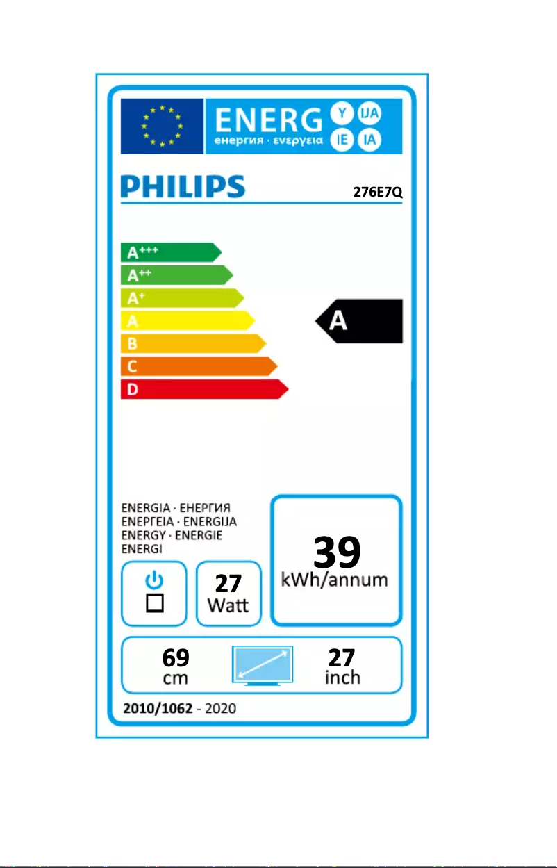 Image de la première page du manuel de l'appareil 276E7QDAB
