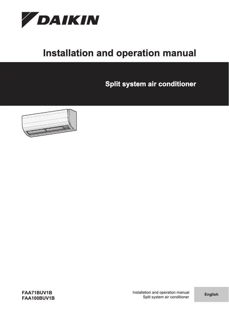 Image de la première page du manuel de l'appareil FAA71BUV1B