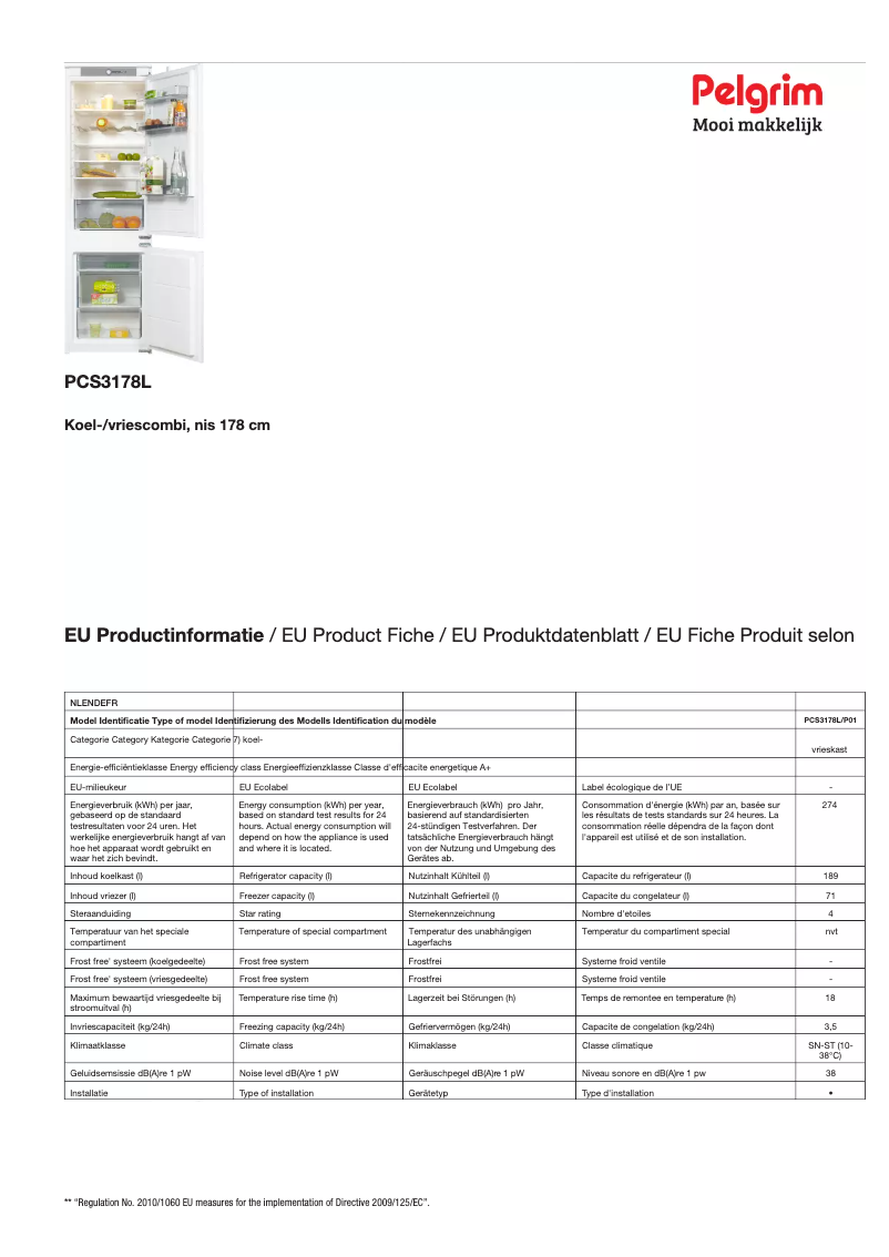 Image de la première page du manuel de l'appareil PCS3178L