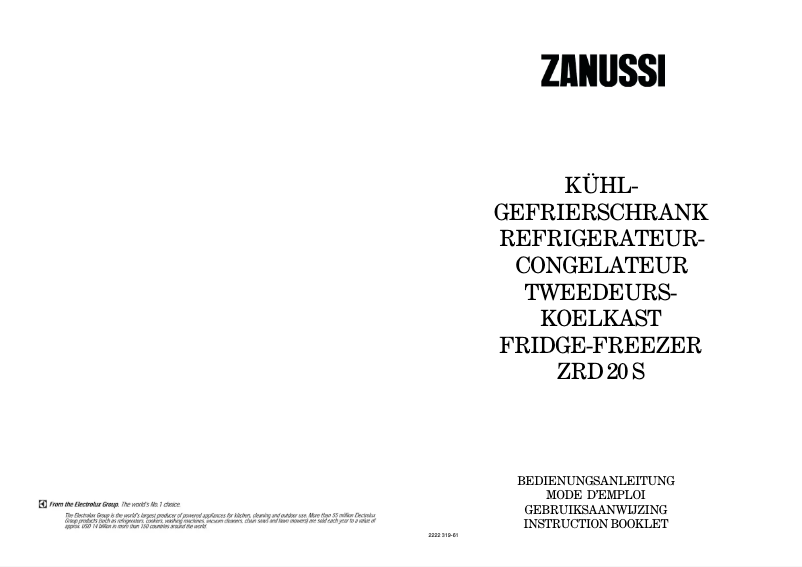 Image de la première page du manuel de l'appareil ZRD 20 S