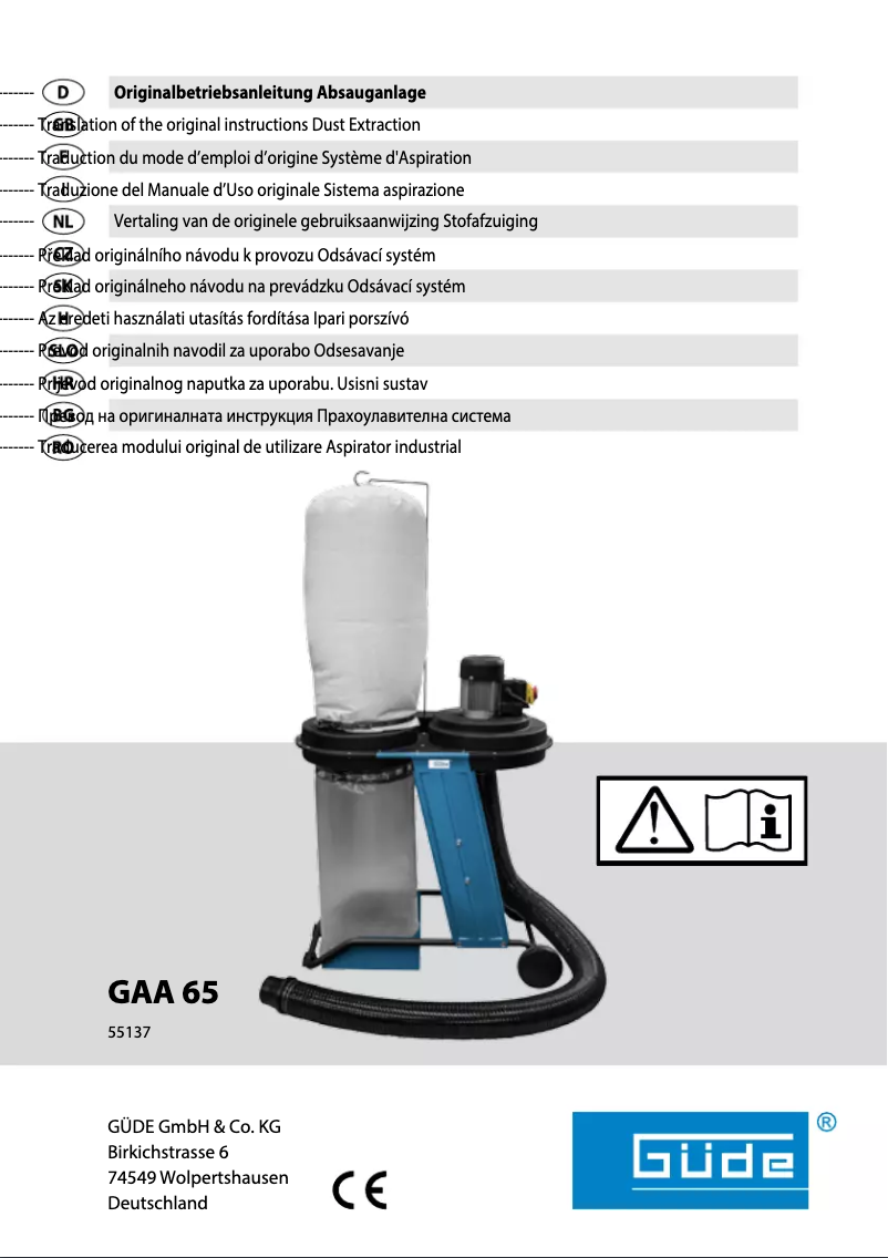 Image de la première page du manuel de l'appareil GAA 65