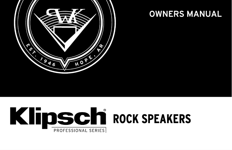 Page n°1 - Manuel utilisateur Klipsch PRO-500T-RK