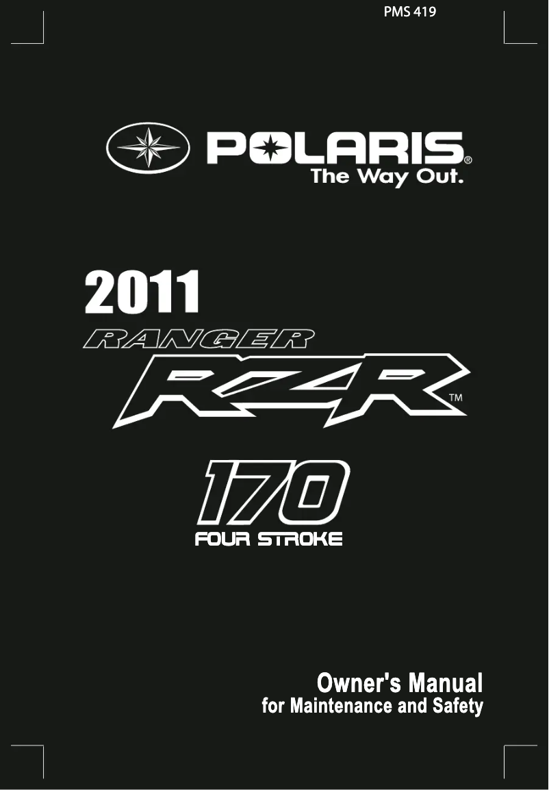 Page 1 de la notice Manuel utilisateur Polaris RZR 170 (2011)