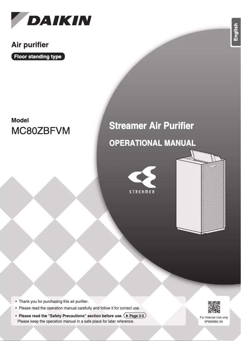 Page 1 de la notice Manuel utilisateur Daikin MC80ZBFVM