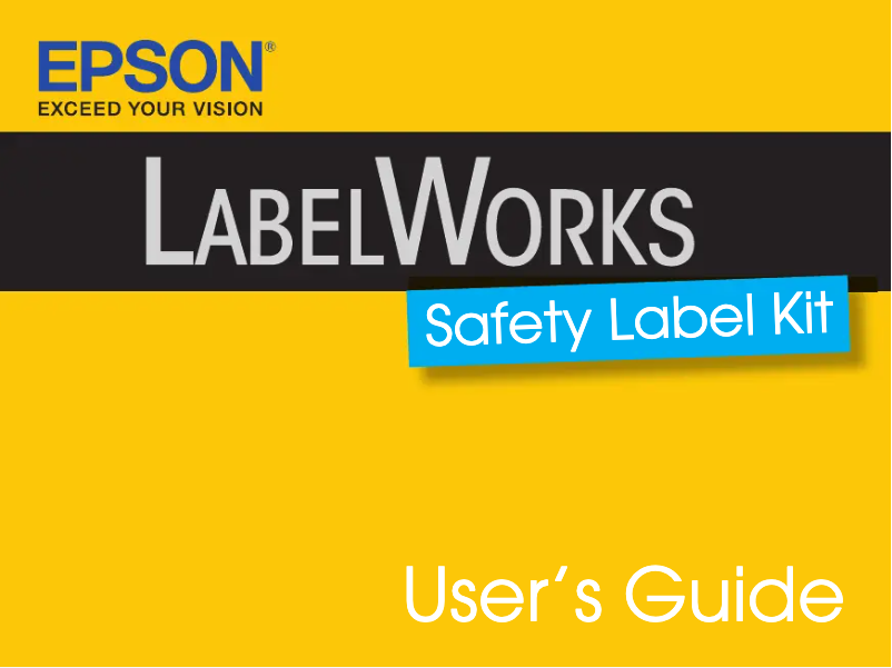 Page 1 de la notice Manuel utilisateur Epson LabelWorks Safety Label Kit
