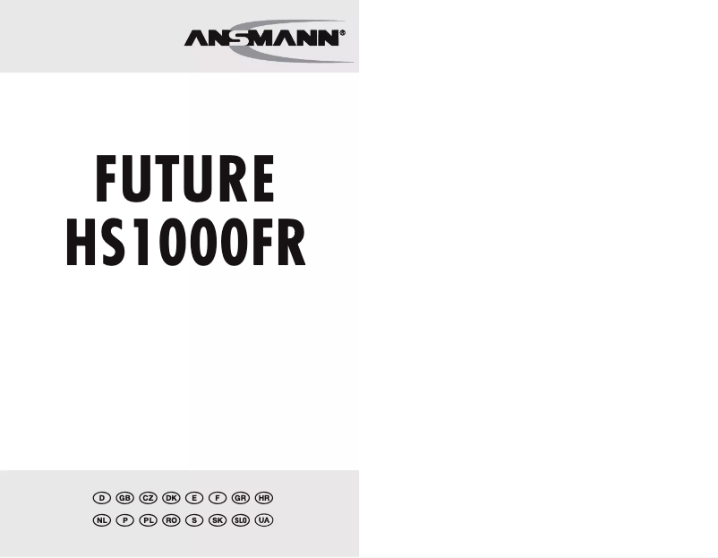 Page n°1 - Manuel utilisateur Ansmann 1600-0055
