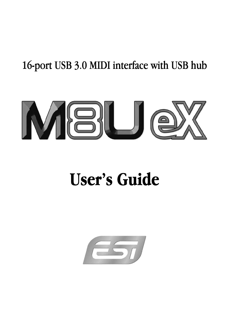 Page n°1 - Manuel utilisateur ESI M8U eX