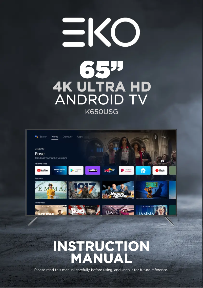 Page 1 de la notice Manuel utilisateur EKO K650USG