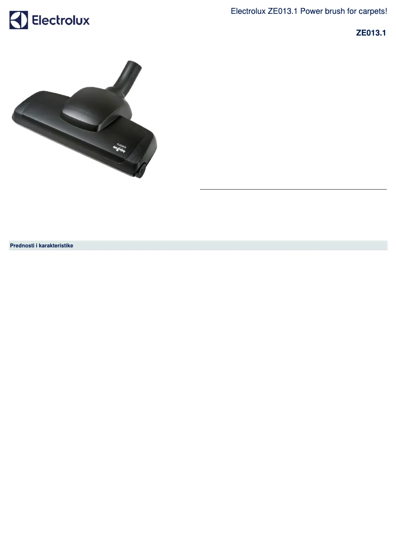 Page n°1 - Manuel utilisateur Electrolux ZE013.1