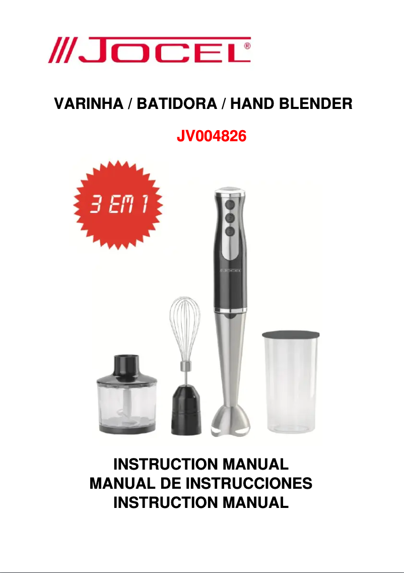 Page 1 de la notice Manuel utilisateur Jocel JV004826