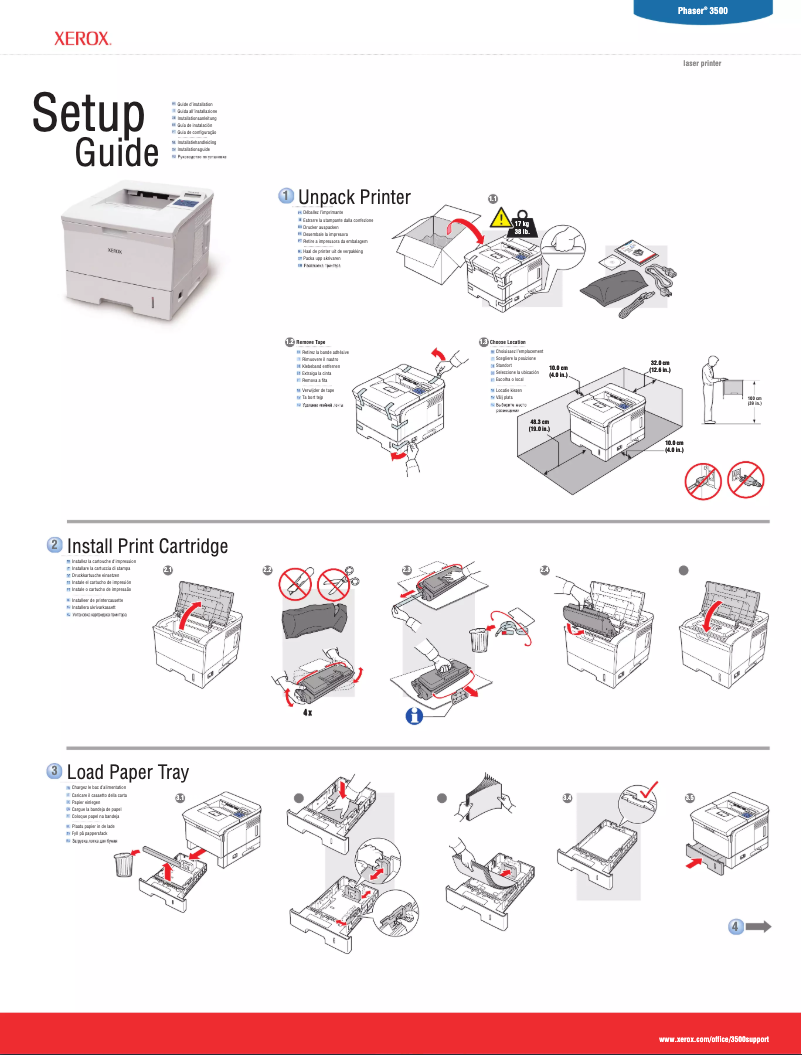 Page n°1 - Guide d'installation Xerox Phaser 3500