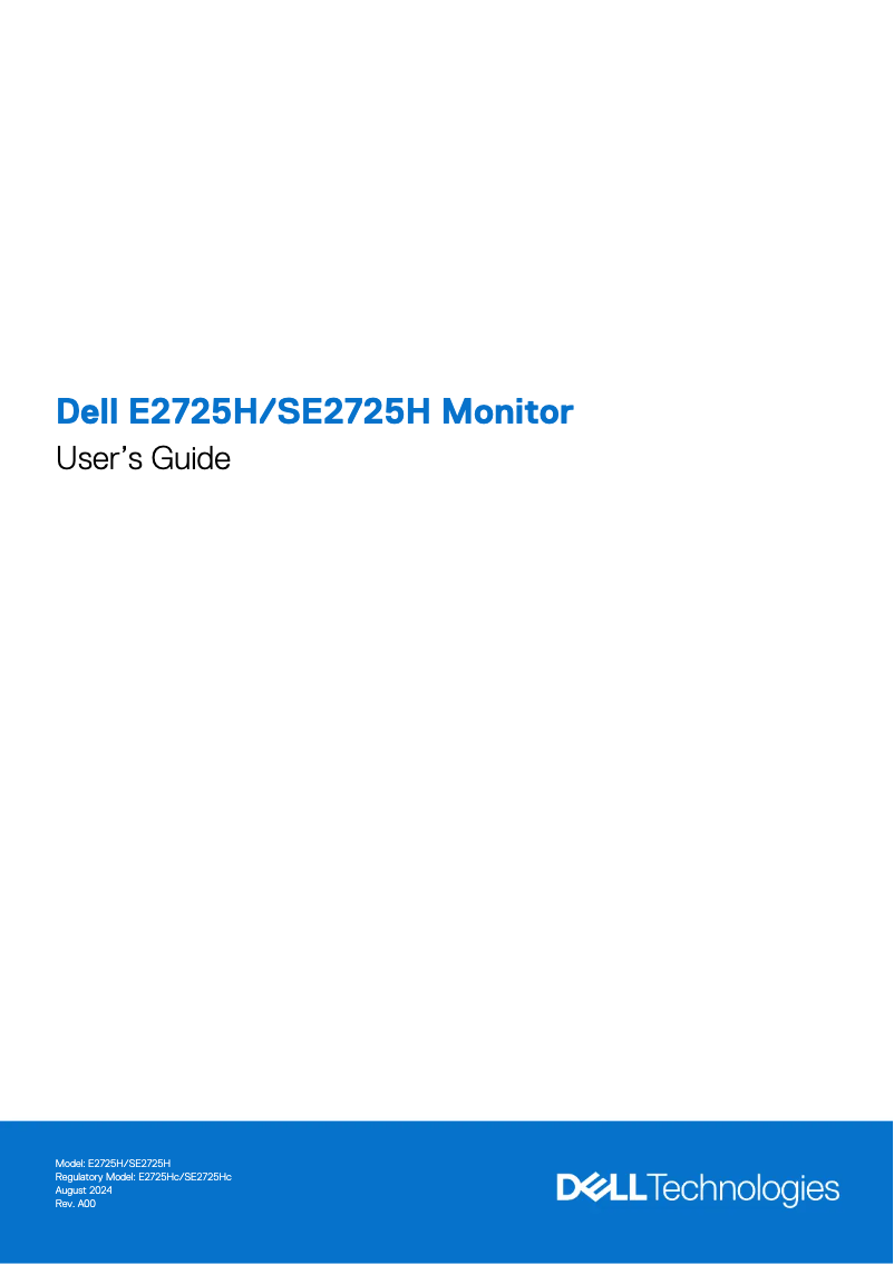 Page 1 de la notice Manuel utilisateur Dell SE2725H