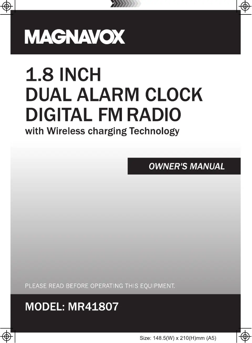 Page 1 de la notice Manuel utilisateur Magnavox MR41807