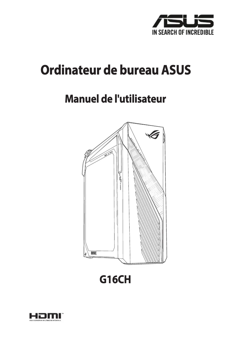 Page 1 de la notice Manuel utilisateur Asus G16CH