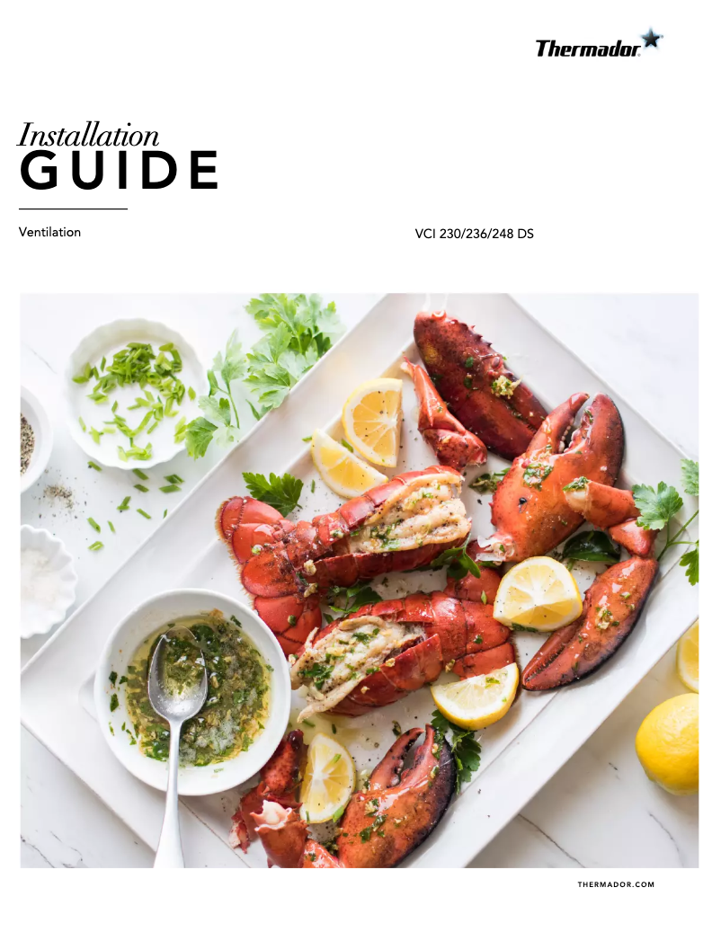 Page 1 de la notice Guide d'installation Thermador VCI248DS