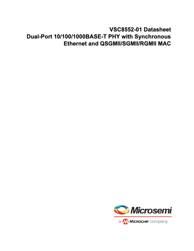 Página 1 del manual Manual de usuario Microchip VSC8552