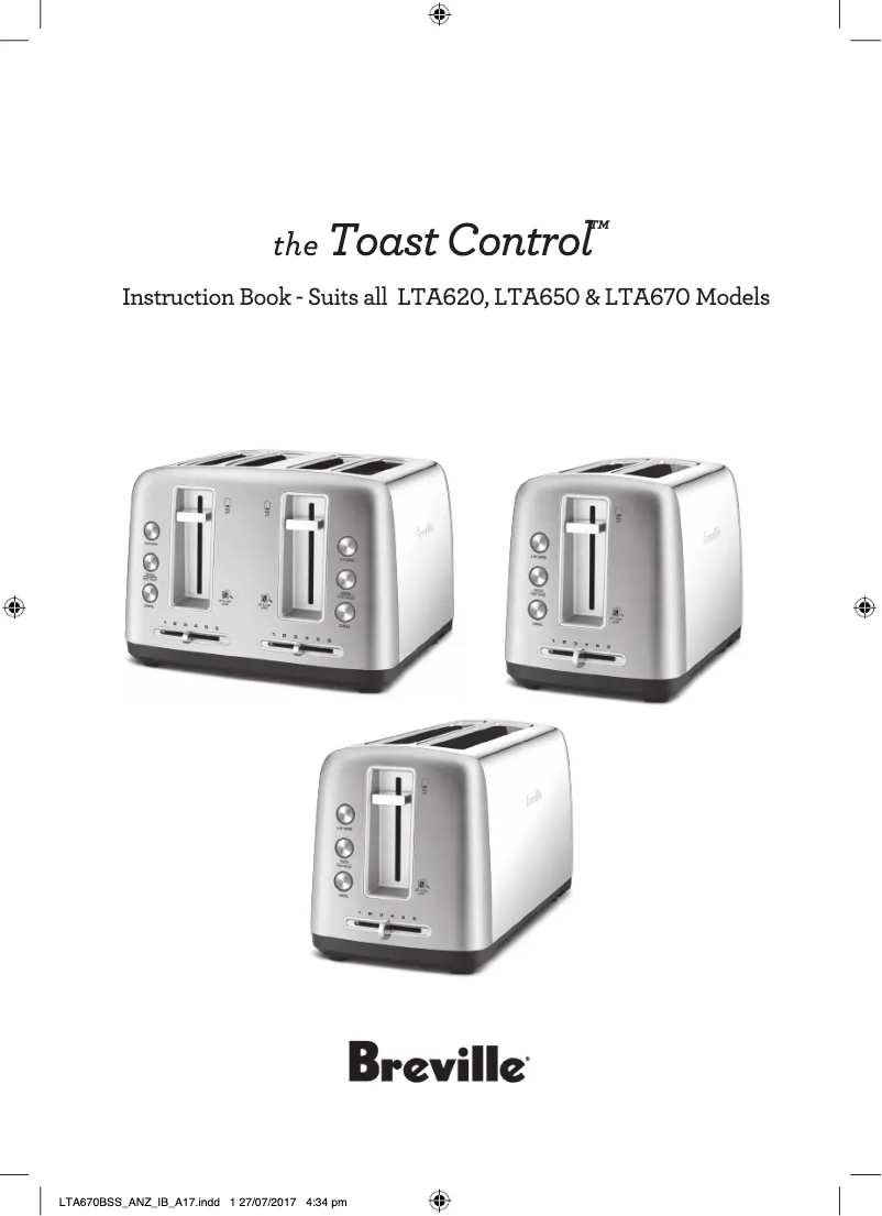 Page 1 de la notice Manuel utilisateur Breville the Toast Control BTA650