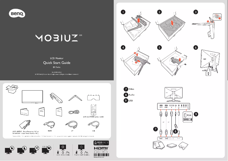 Page 1 de la notice Guide de démarrage rapide BenQ Mobiuz EX3210U