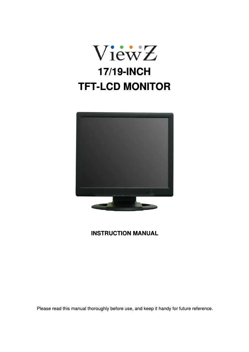 Page 1 de la notice Manuel utilisateur ViewZ VZ-19RTLD