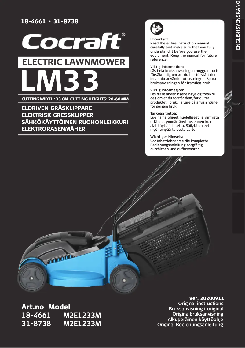 Página 1 del manual Manual de usuario Cocraft LM33