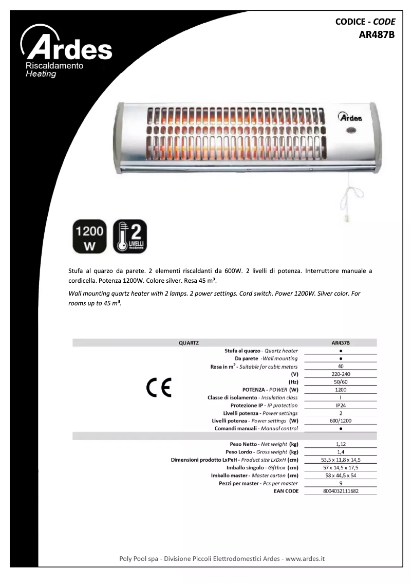 Page n°1 - Fiche technique Ardes AR437B