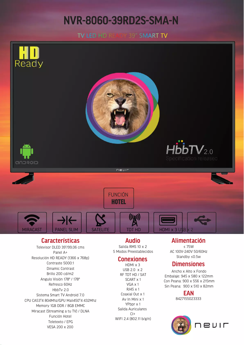 Page n°1 - Brochure Nevir NVR-8060-39RD2S-SMA-N