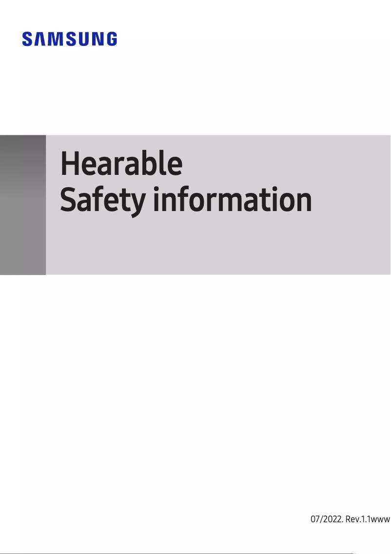 Page 1 de la notice Instructions de sécurité Samsung Galaxy Buds FE