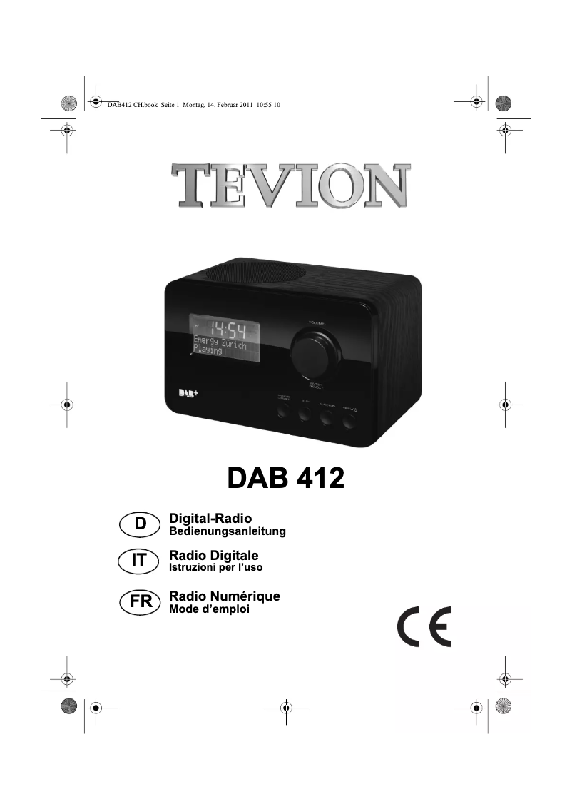 Page n°1 - Manuel utilisateur Tevion DAB 412