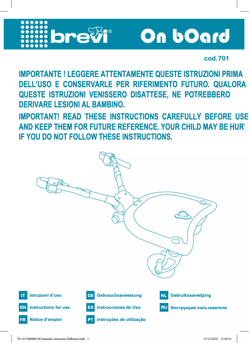 Page 1 de la notice Manuel utilisateur Brevi On Board