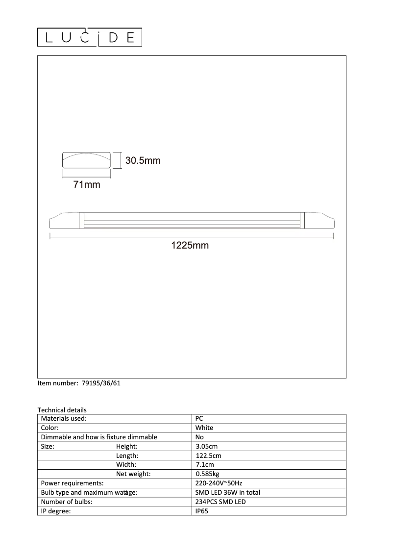 Image de la première page du manuel de l'appareil Dexty led 79195/36/61