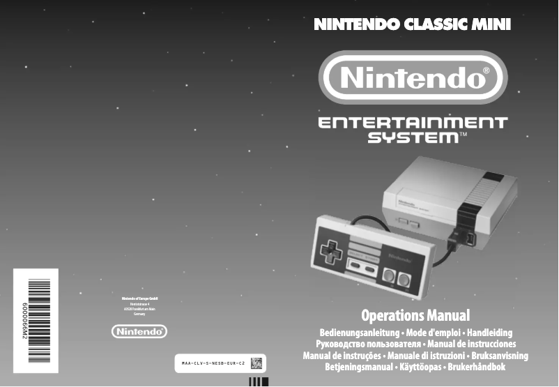 Page 1 de la notice Manuel utilisateur Nintendo Classic Mini: NES