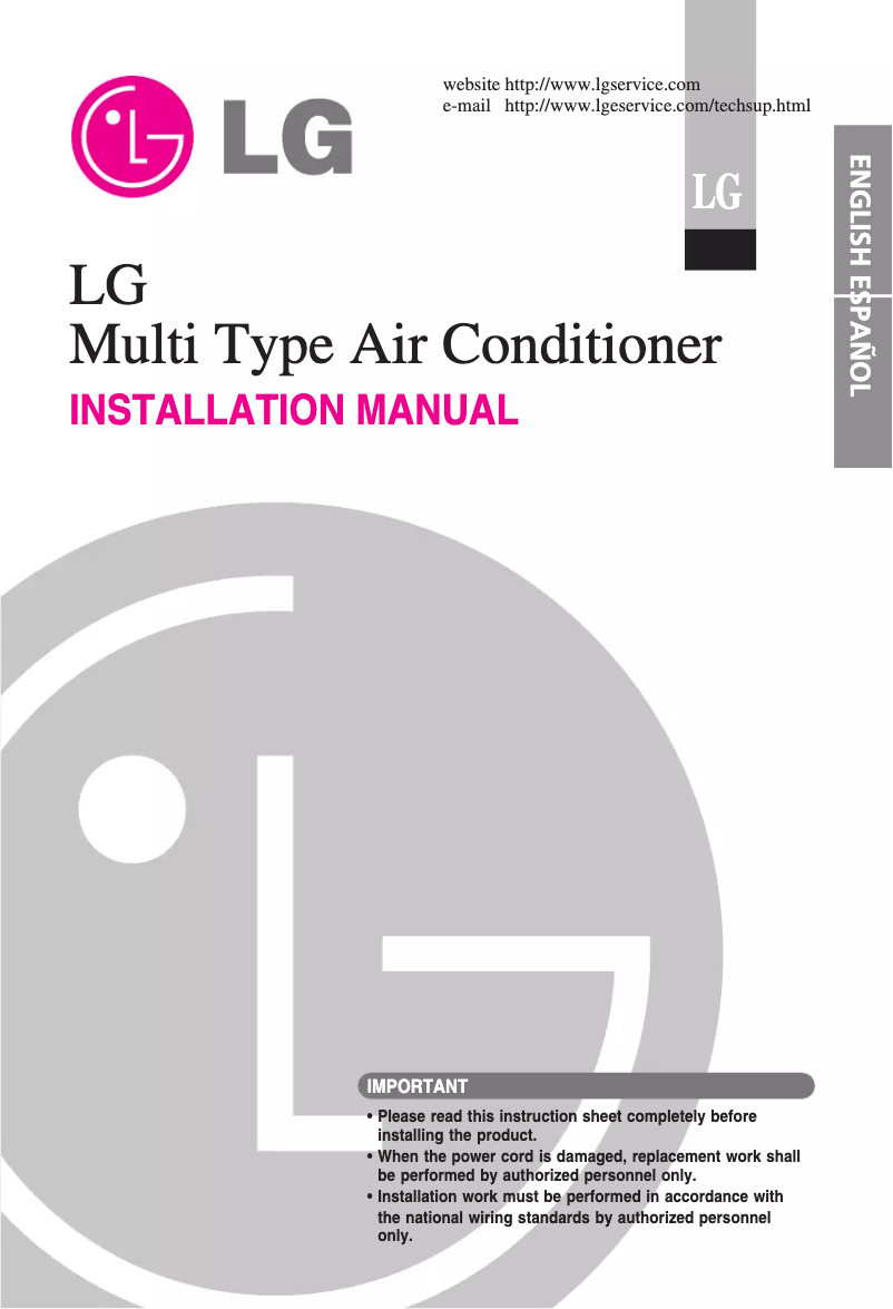 Page n°1 - Manuel utilisateur LG A7UW406FA3