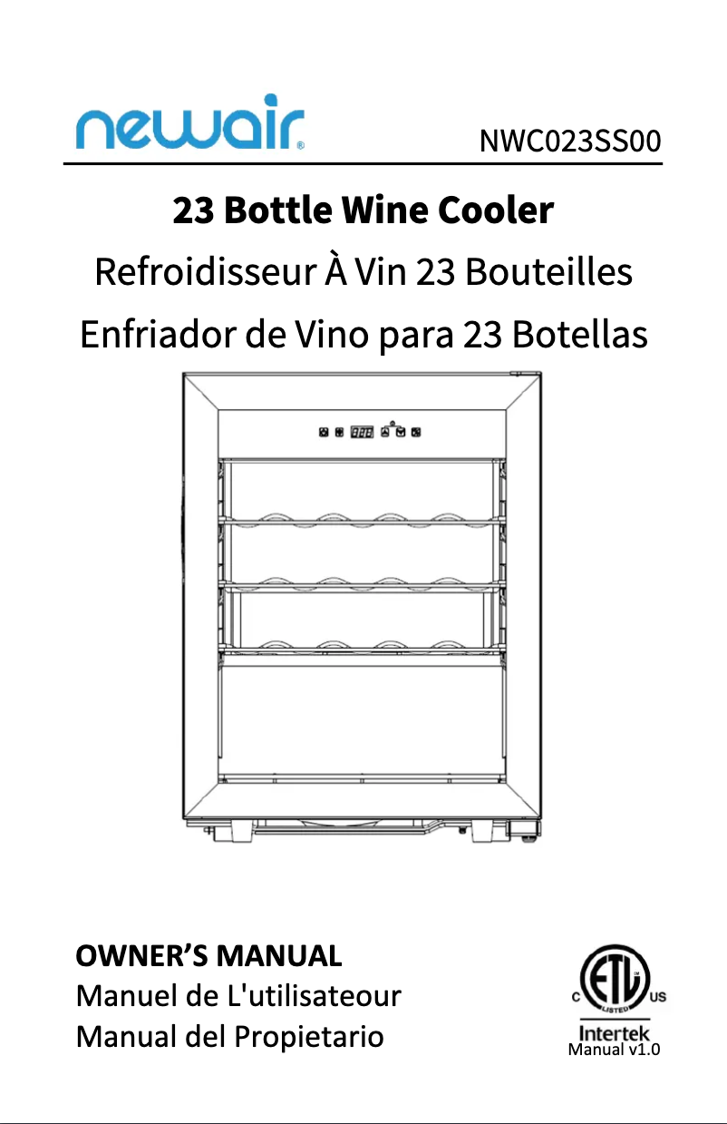 Página 1 del manual Guía de inicio rápido NewAir NWC023SS00