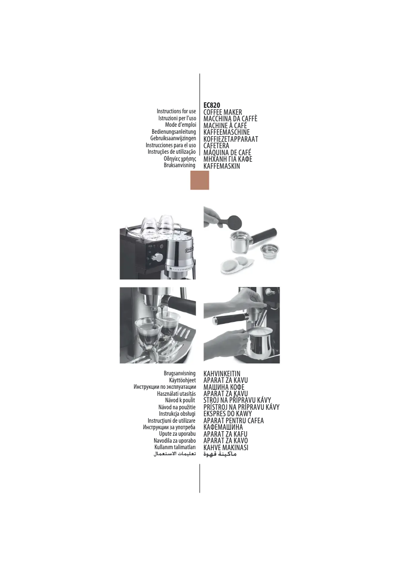 Page n°1 - Manuel utilisateur DeLonghi EC 850.M