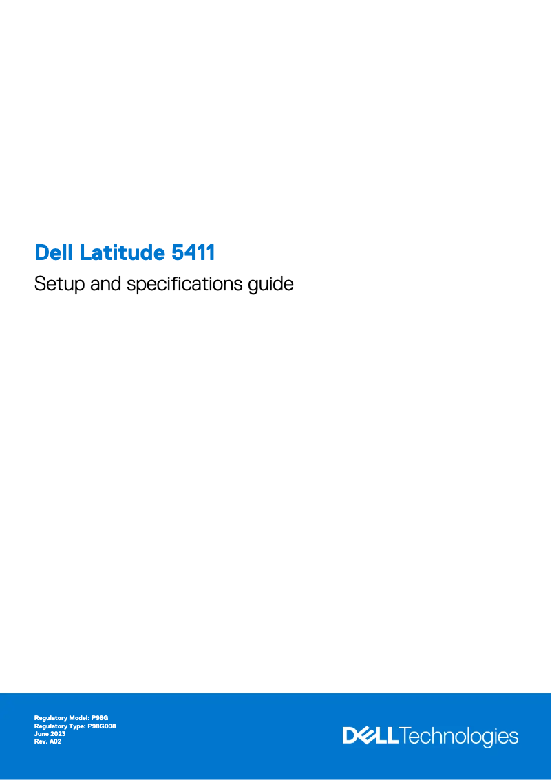Page 1 de la notice Guide d'installation Dell Latitude 5411