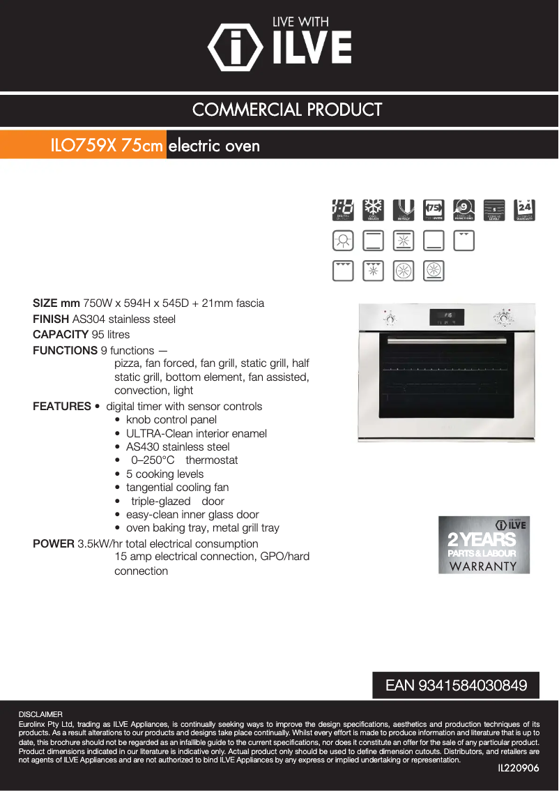 Image de la première page du manuel de l'appareil ILO759X