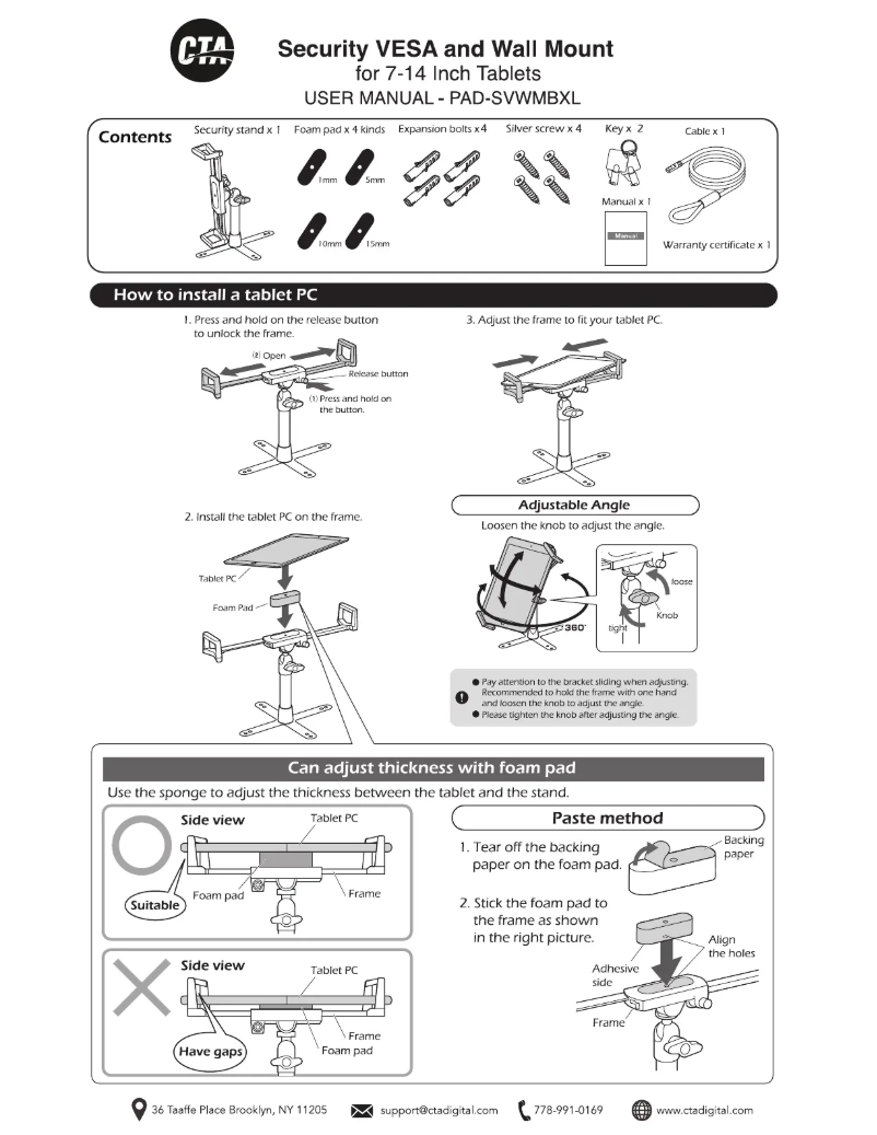 Image de la première page du manuel de l'appareil PAD-SVWMBXL