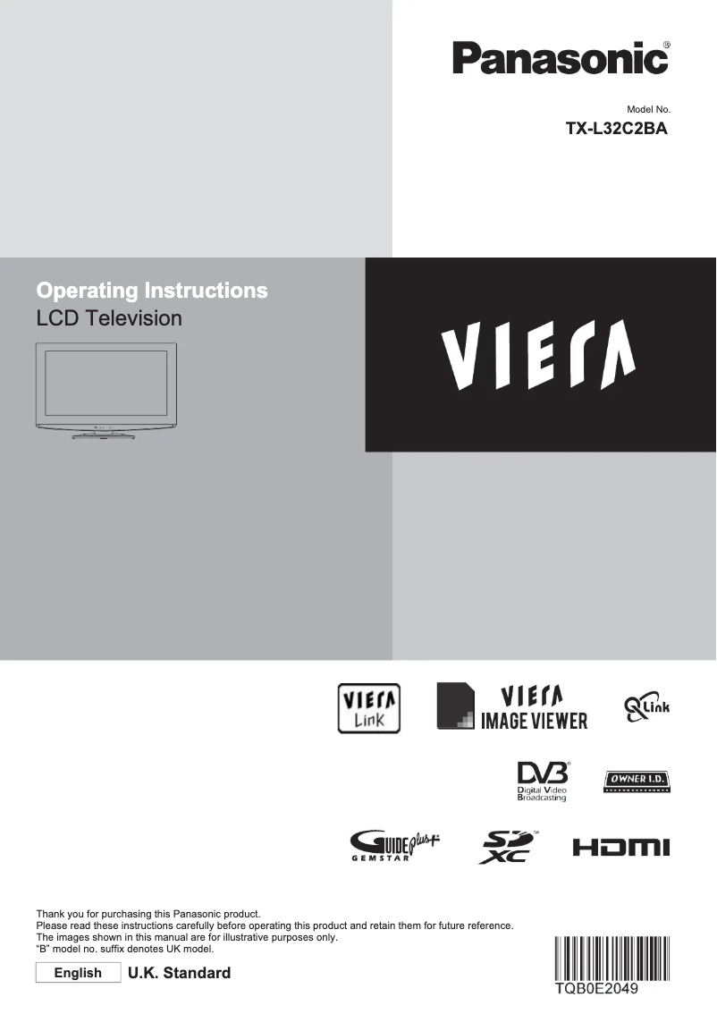 Página 1 del manual Manual de usuario Panasonic Viera TX-L32C2BA